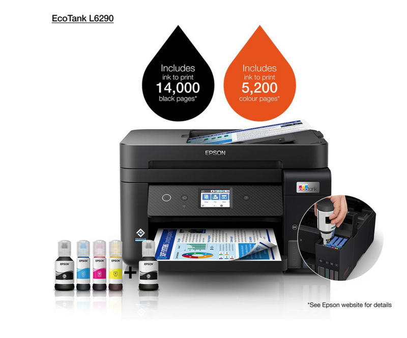 Epson L6290 EcoTank,A4,4IN1,WI-FI,ADF,Double sided Printing Printer