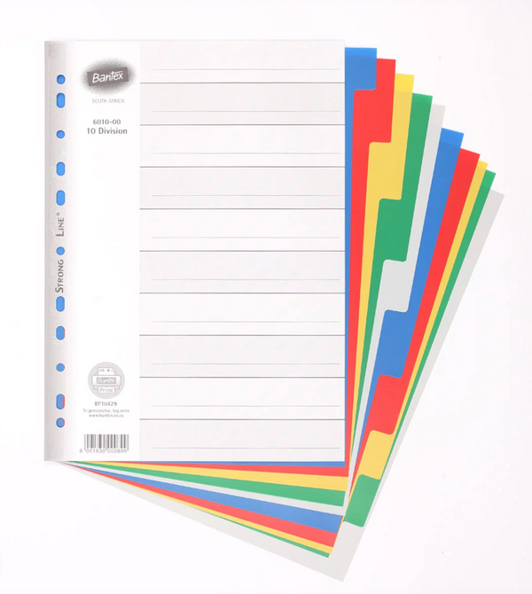 BANTEX A4 10 DIVISION – PP MULTI COLOUR