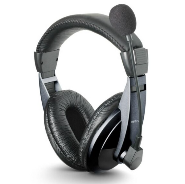 ASTRUM HS120 Over-ear Wired Stereo Headset with Flex Mic