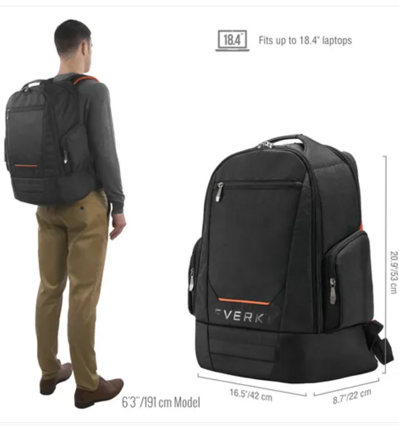 Everki EKP117B Contempro 117 18.4-inch Large Gaming Notebook Backpack