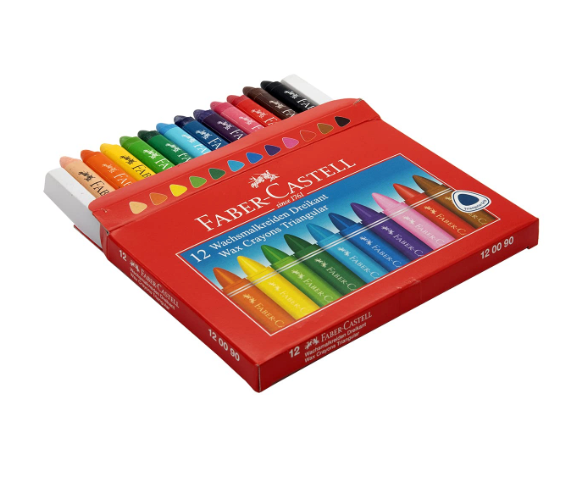 Faber Castell Wax Crayons Triangular BX12 Per Box