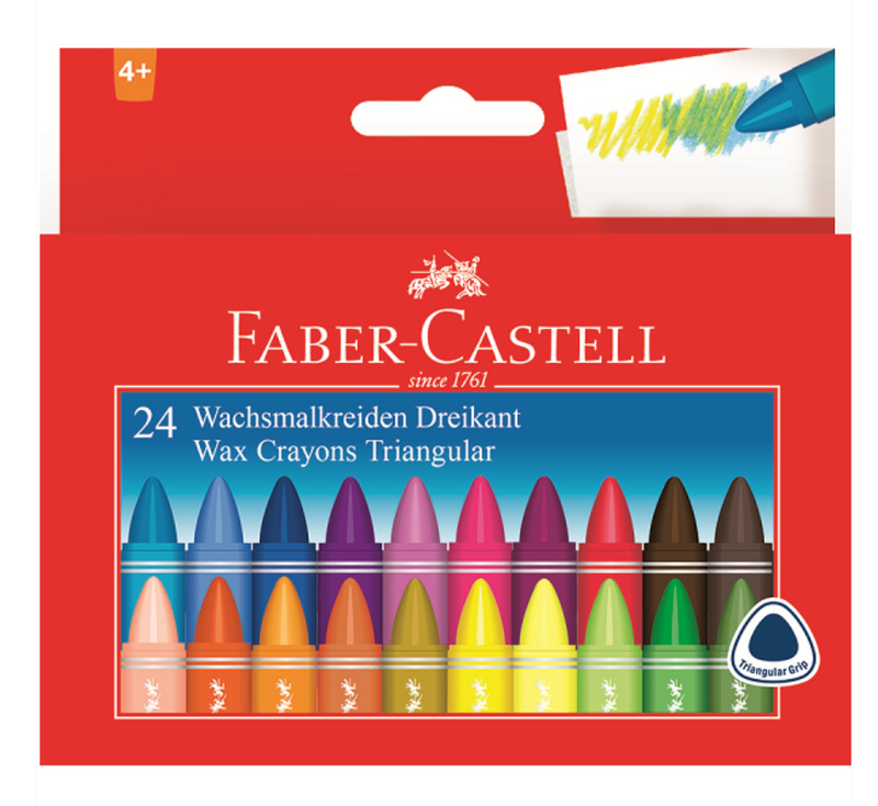 Faber Castell Wax Crayons Triangular BX24 Per Box