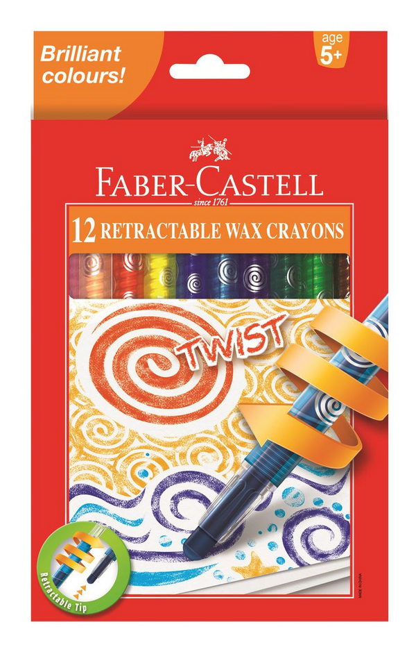 Faber Castell Twist Retractable  Crayons 12'S