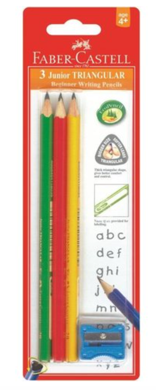 Faber Castell Carded Junior Grip 3 Pencils 2B With Free Sharpener