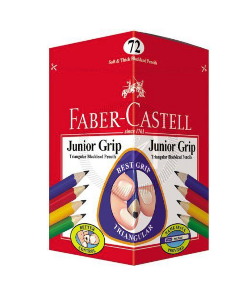 Faber Castell Junior Triangular Beginners Pencil 2B BOX of 72