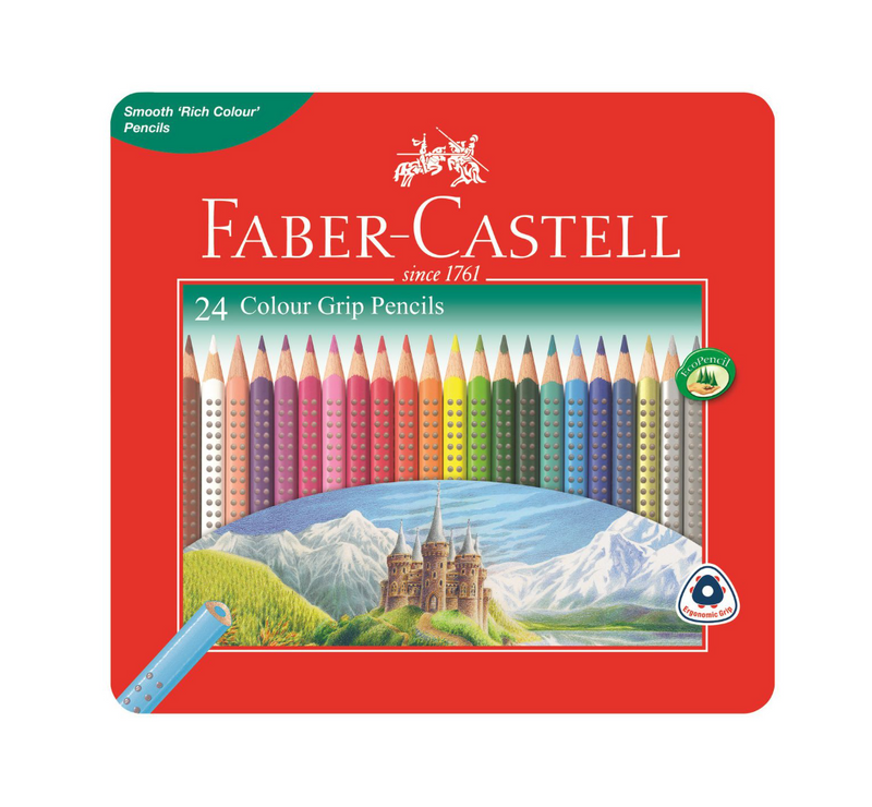 Faber Castell Grip Colour Pencils Tin Of 24