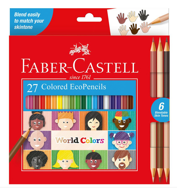 Faber Castell 24 Full Eco Colours Pencils - World Colours