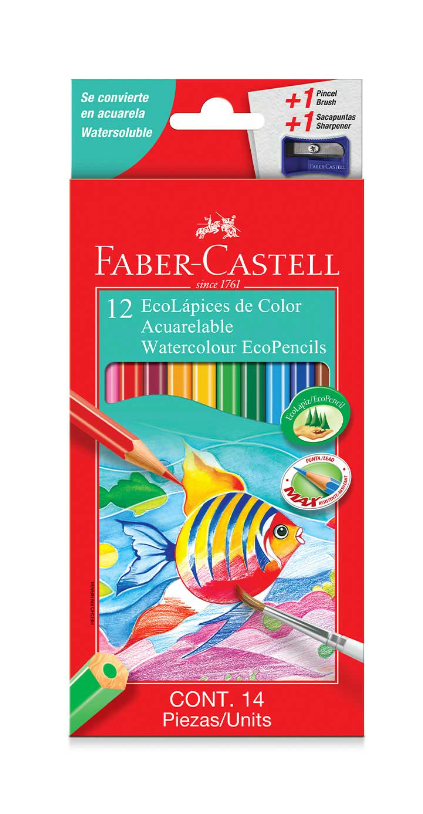 Faber Castell 12 Full Aquarelle COL PNCL BOX of 12