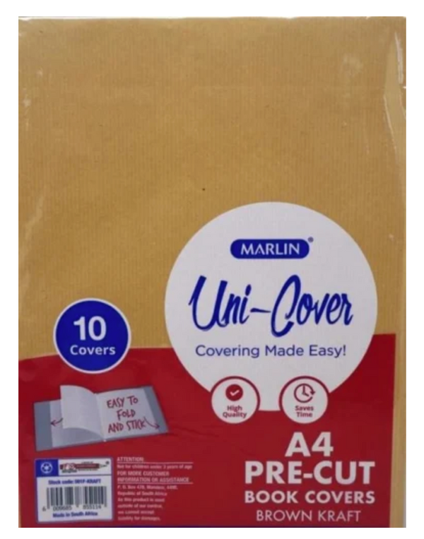 MARLIN KIDS PRECUT BOOK COV A4 BROWN KRAFT 10'S