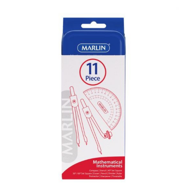 MARLIN MATH SET 11PCE IN METAL CONTAINER