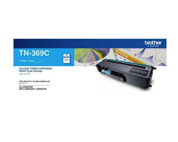 Brother TN-369C Cyan Toner Cartridge Original 6,000 Pages DR-369C Single-pack