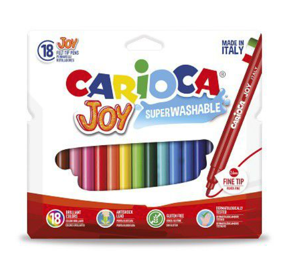 Carioca Joy Markers Assorted Colours Wallet of 18