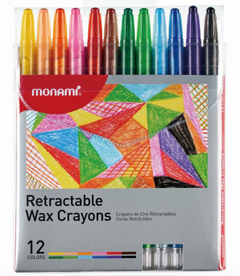 MONAMI Retractable Crayon 12's