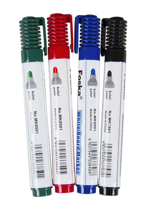 FOSKA WHITEBOARD MARKER ASSTD WALLET 4