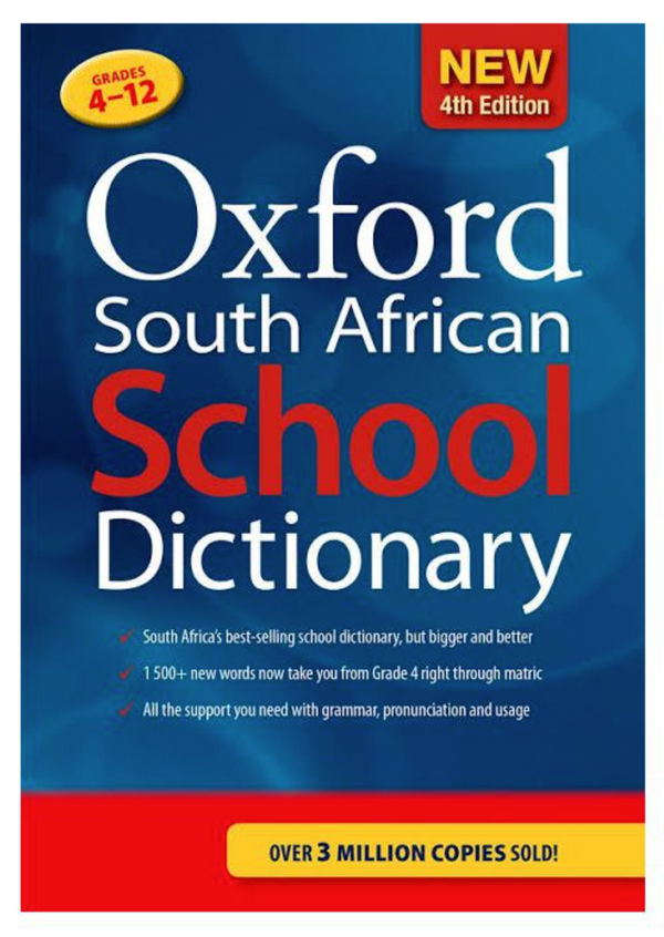 OXFORD SOUTH AFRICAN SCHOOL DICTIONARY 4th EDITION