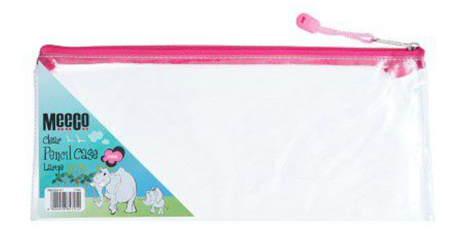 MEECO PVC CLEAR PENCIL BAG LARGE