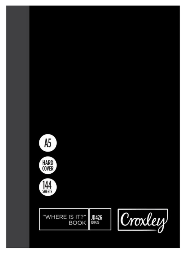 CROXLEY JD426 A5 144 PAGE INDEX THROUGH