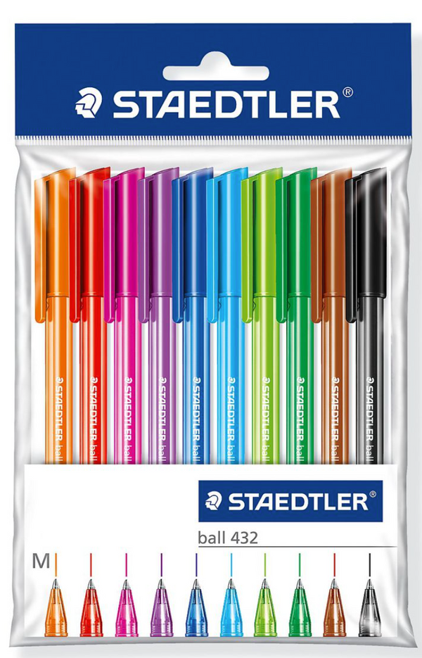 STAEDLTER BALLPOINT SET 10 COLOUR