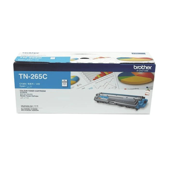 Brother TN-265C Cyan Toner Cartridge 2,200 Pages Original Single-pack