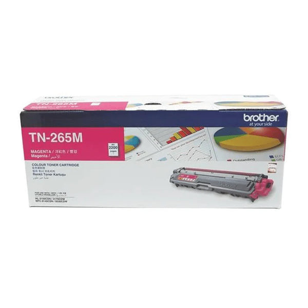 Brother TN-265M Magenta Toner Cartridge 2,200 Pages Original Single-pack