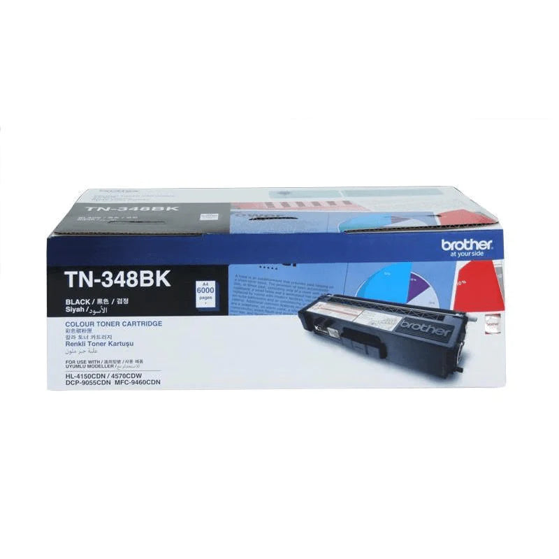 Brother TN-348BK Black Toner Cartridge 6,000 Pages Original Single-pack