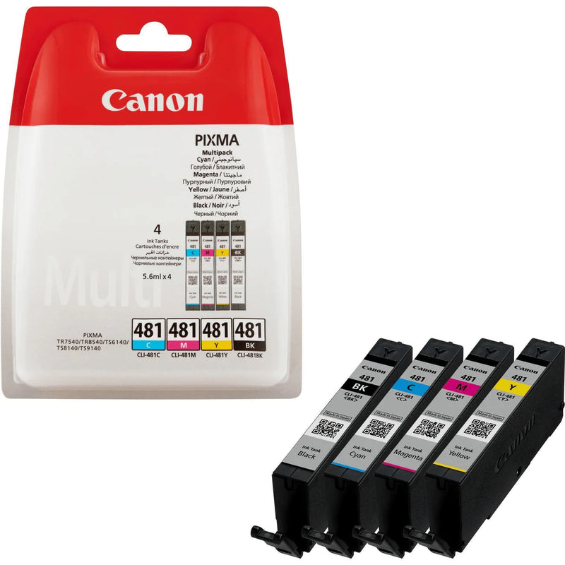 Canon CLI-481 Black Cyan Magenta Yellow Printer Ink Cartridges Original 2101C005 Multi-pack