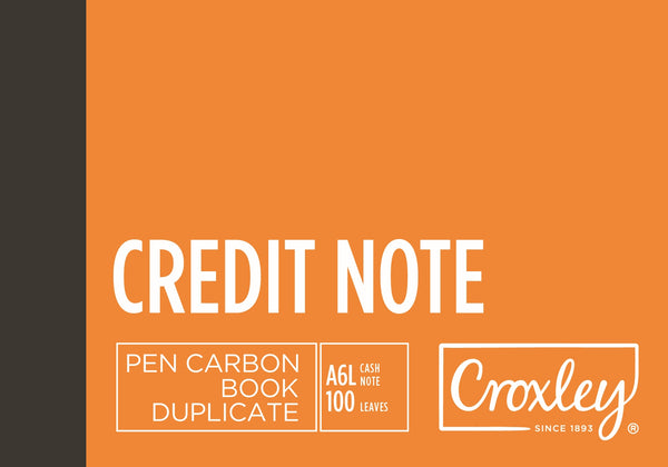 CROXLEY JD16CN Pen Carbon Credit Note A6 Landscape 100 Page