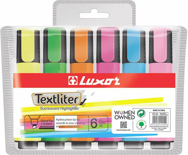 Luxor Textliter Fluorescent 6Pcs. Assorted Wallet