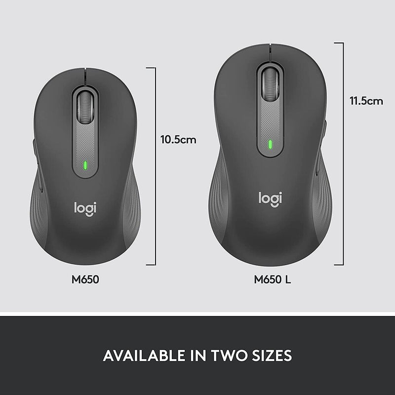 Logitech M650 Signature Wireless Mouse Graphite