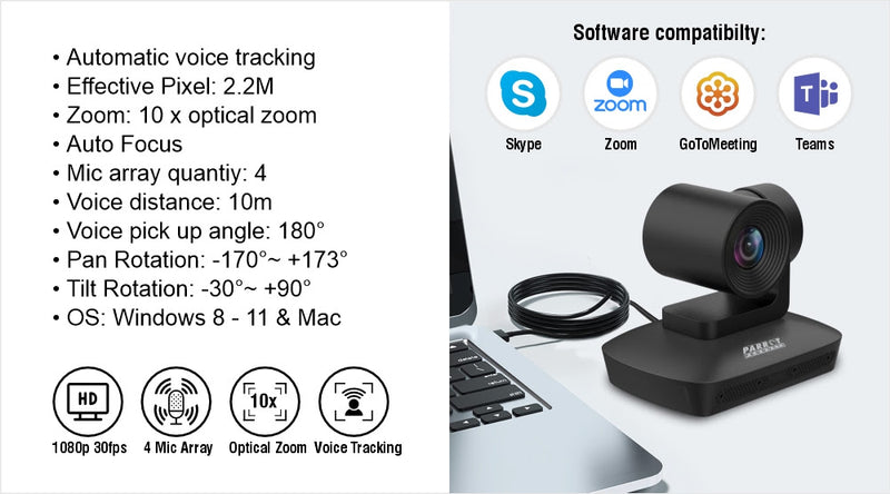 PARROT  - Auto Tracking Video Conference Camera