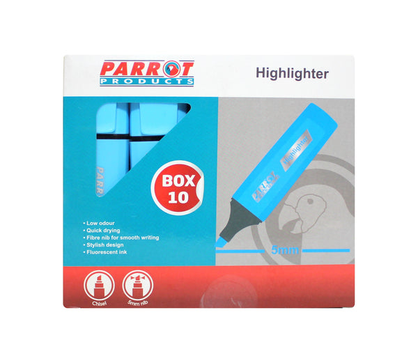 Parrot Marker Highlighter Box 10 - BLUE