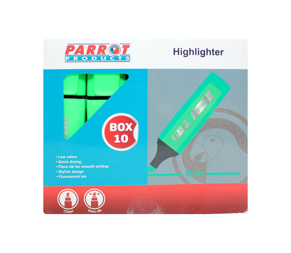 Parrot Marker Highlighter Box 10 - GREEN