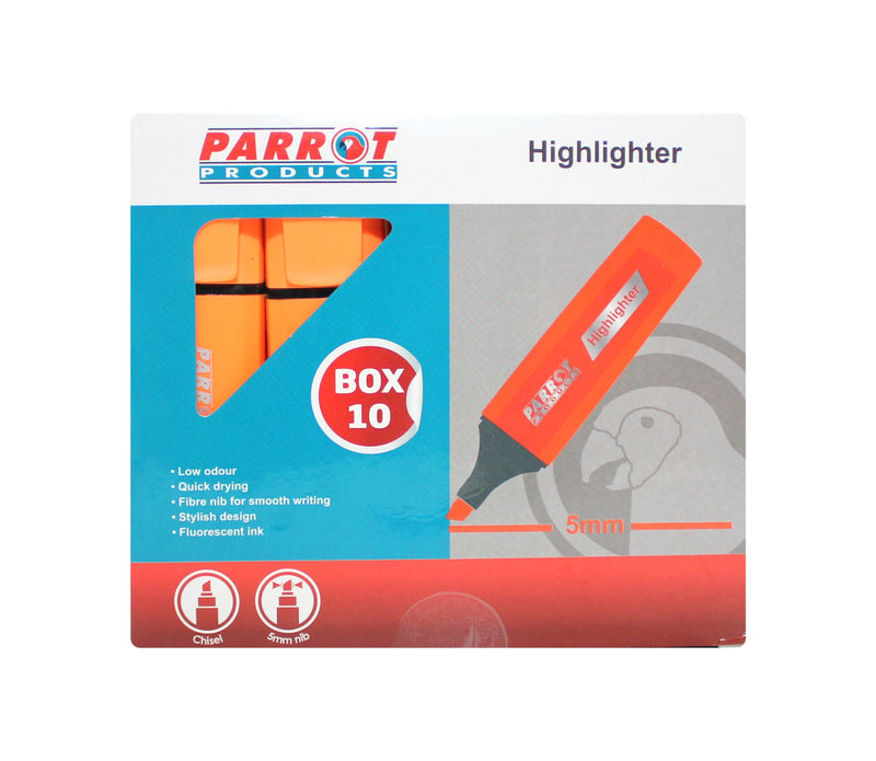 Parrot Marker Highlighter Box 10 - ORANGE