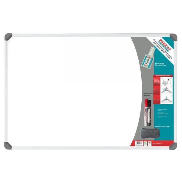 Parrot aluminium frame magnetic whiteboard 1800mm x 1200mm BD0968