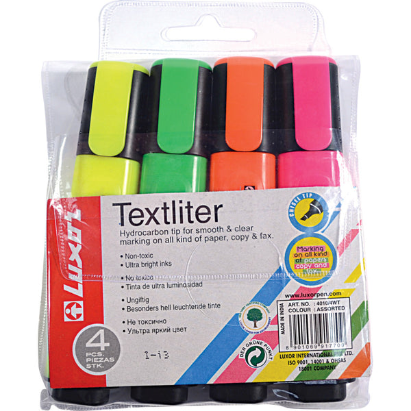 Luxor Textliter Fluorescent 4 Pcs Assorted Wallet