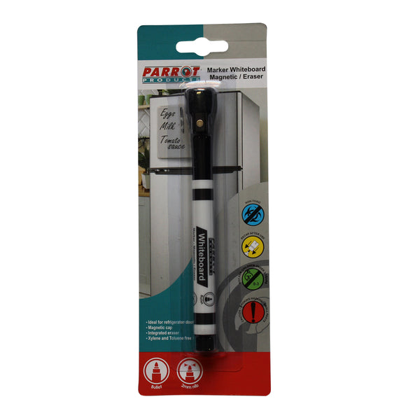 Parrot Magnetic Whiteboard Marker with Eraser (Black Single)